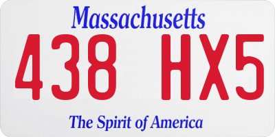 MA license plate 438HX5