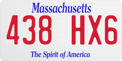 MA license plate 438HX6