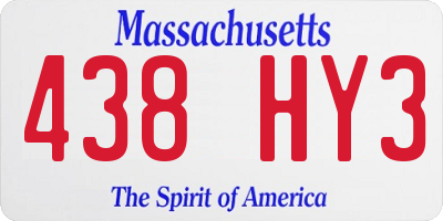 MA license plate 438HY3