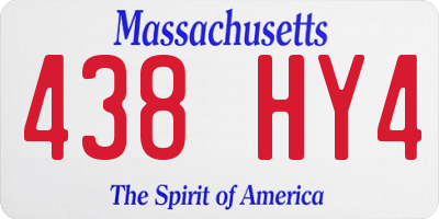 MA license plate 438HY4
