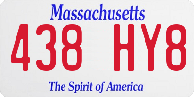 MA license plate 438HY8
