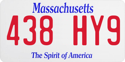 MA license plate 438HY9