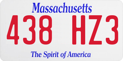 MA license plate 438HZ3