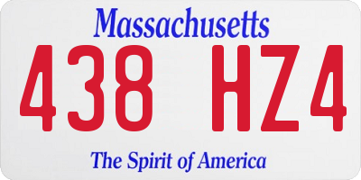 MA license plate 438HZ4