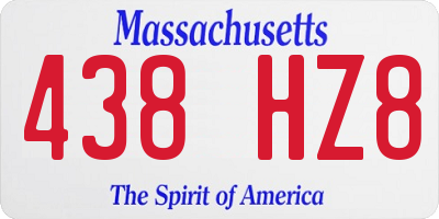 MA license plate 438HZ8