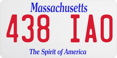 MA license plate 438IA0