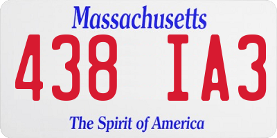 MA license plate 438IA3