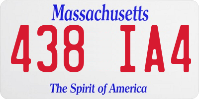MA license plate 438IA4