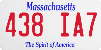 MA license plate 438IA7