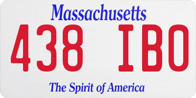 MA license plate 438IB0