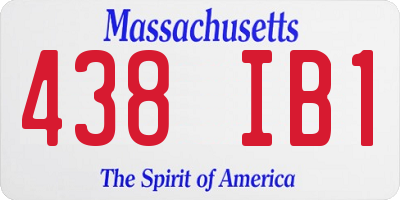 MA license plate 438IB1