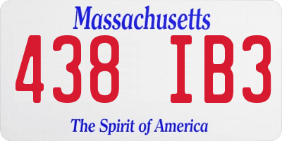 MA license plate 438IB3