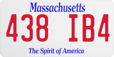 MA license plate 438IB4