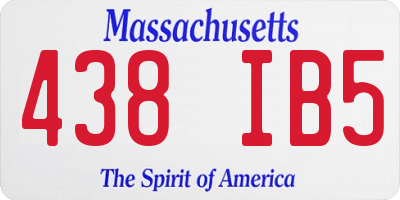 MA license plate 438IB5