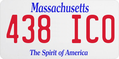 MA license plate 438IC0
