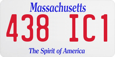 MA license plate 438IC1
