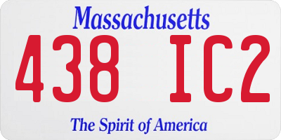 MA license plate 438IC2