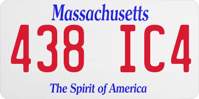 MA license plate 438IC4