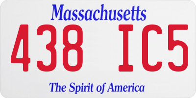 MA license plate 438IC5