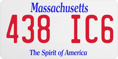 MA license plate 438IC6