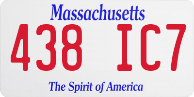 MA license plate 438IC7