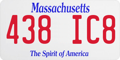 MA license plate 438IC8