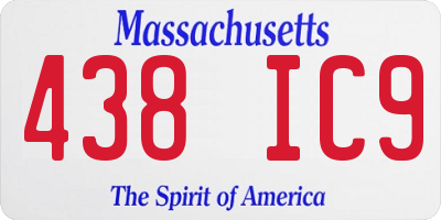 MA license plate 438IC9