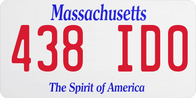 MA license plate 438ID0