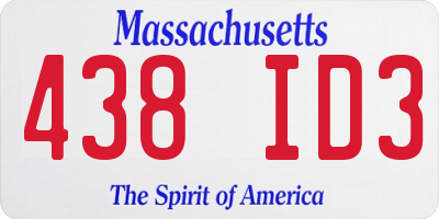 MA license plate 438ID3