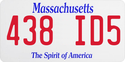 MA license plate 438ID5