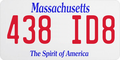 MA license plate 438ID8