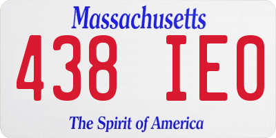 MA license plate 438IE0