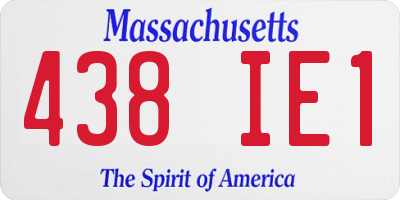 MA license plate 438IE1
