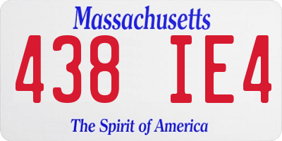 MA license plate 438IE4
