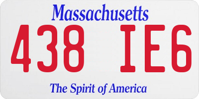 MA license plate 438IE6