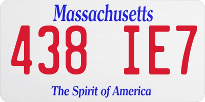 MA license plate 438IE7