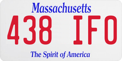 MA license plate 438IF0