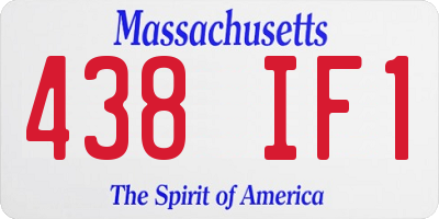 MA license plate 438IF1