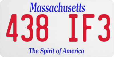 MA license plate 438IF3