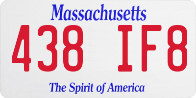 MA license plate 438IF8
