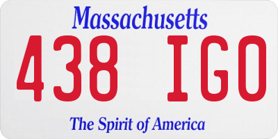 MA license plate 438IG0