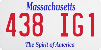 MA license plate 438IG1