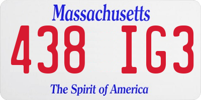 MA license plate 438IG3