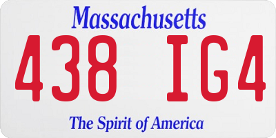 MA license plate 438IG4