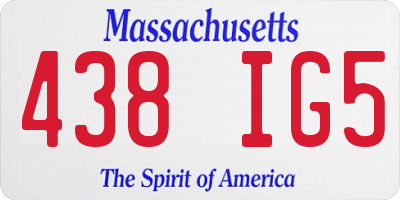 MA license plate 438IG5