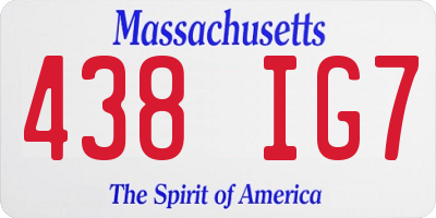 MA license plate 438IG7