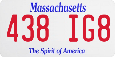 MA license plate 438IG8
