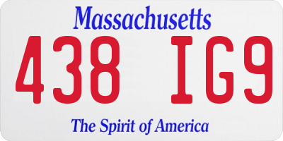 MA license plate 438IG9