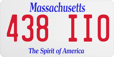 MA license plate 438II0