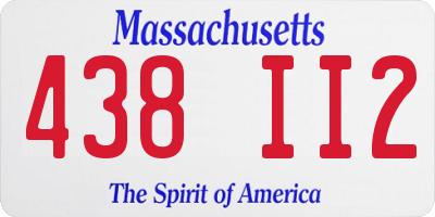 MA license plate 438II2